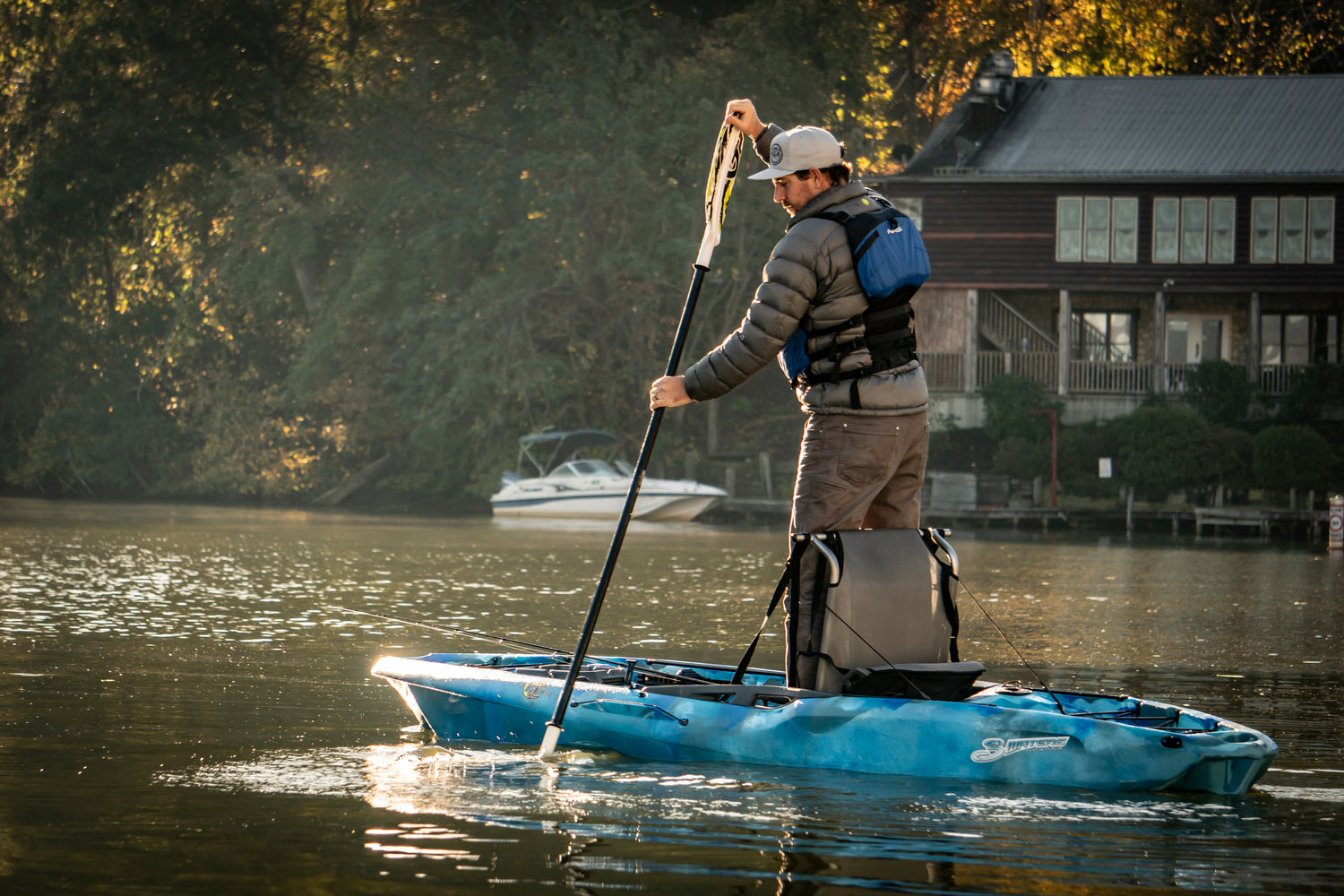 Pagaie de kayak de pêche feelfree life style camo lime