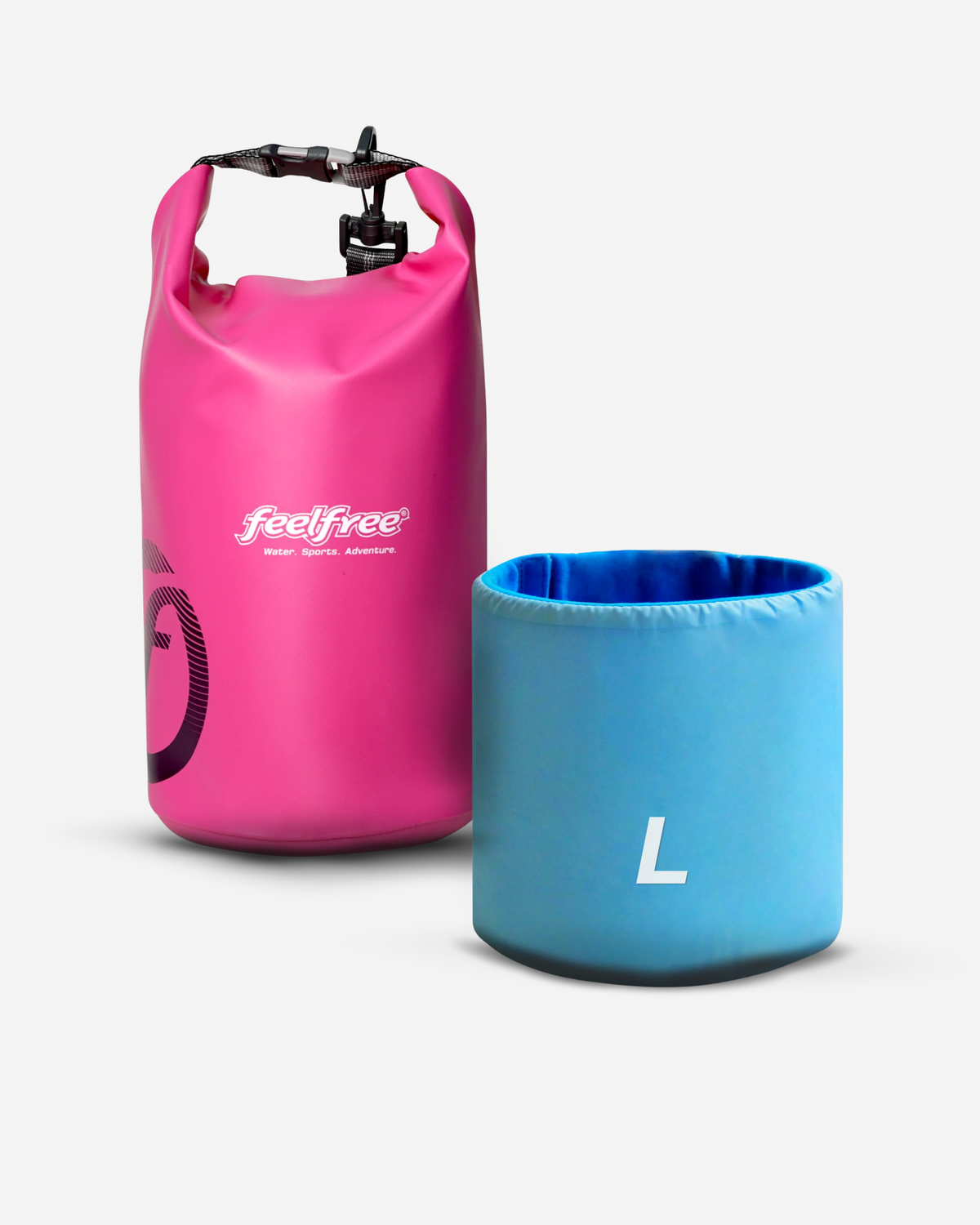 Sac polochon étanche Dry Tube 15L rose – vue produit – FeelFree