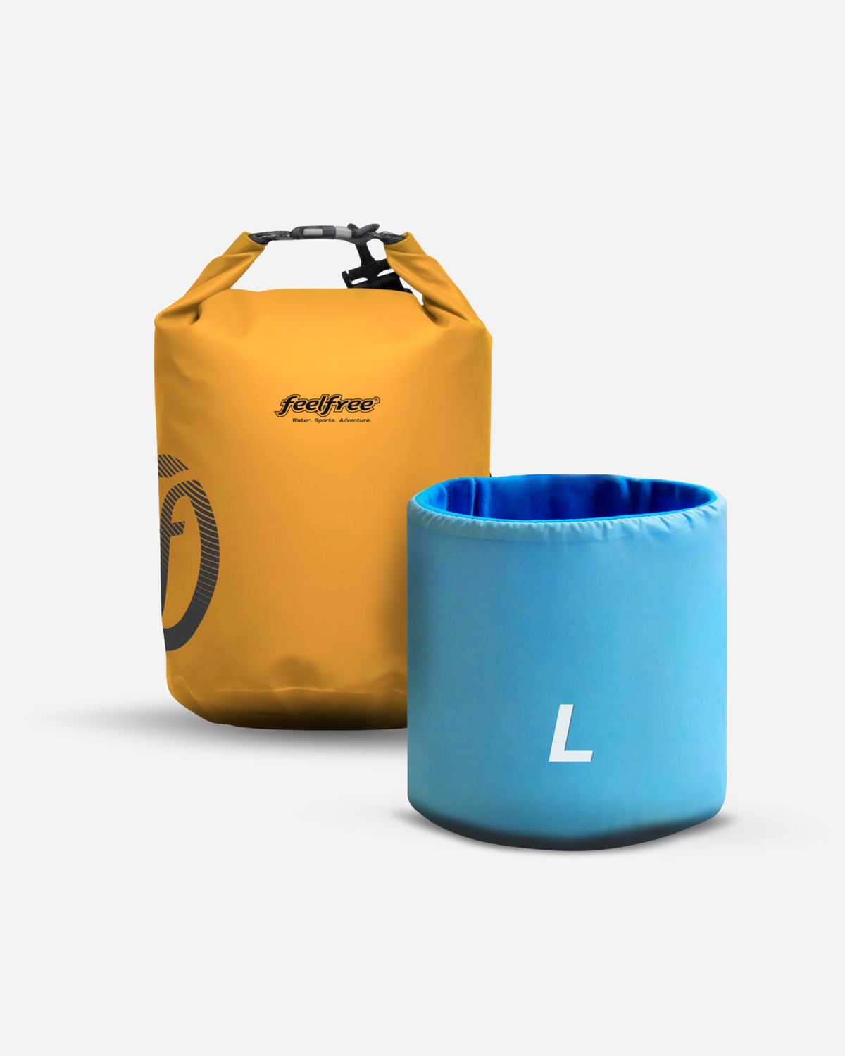 Sac polochon étanche Dry Tube 15L jaune – vue produit – FeelFree