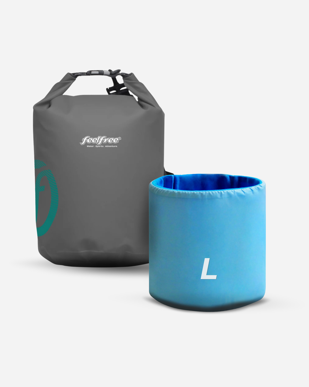 Sac polochon étanche Dry Tube 15L gris – vue produit – FeelFree