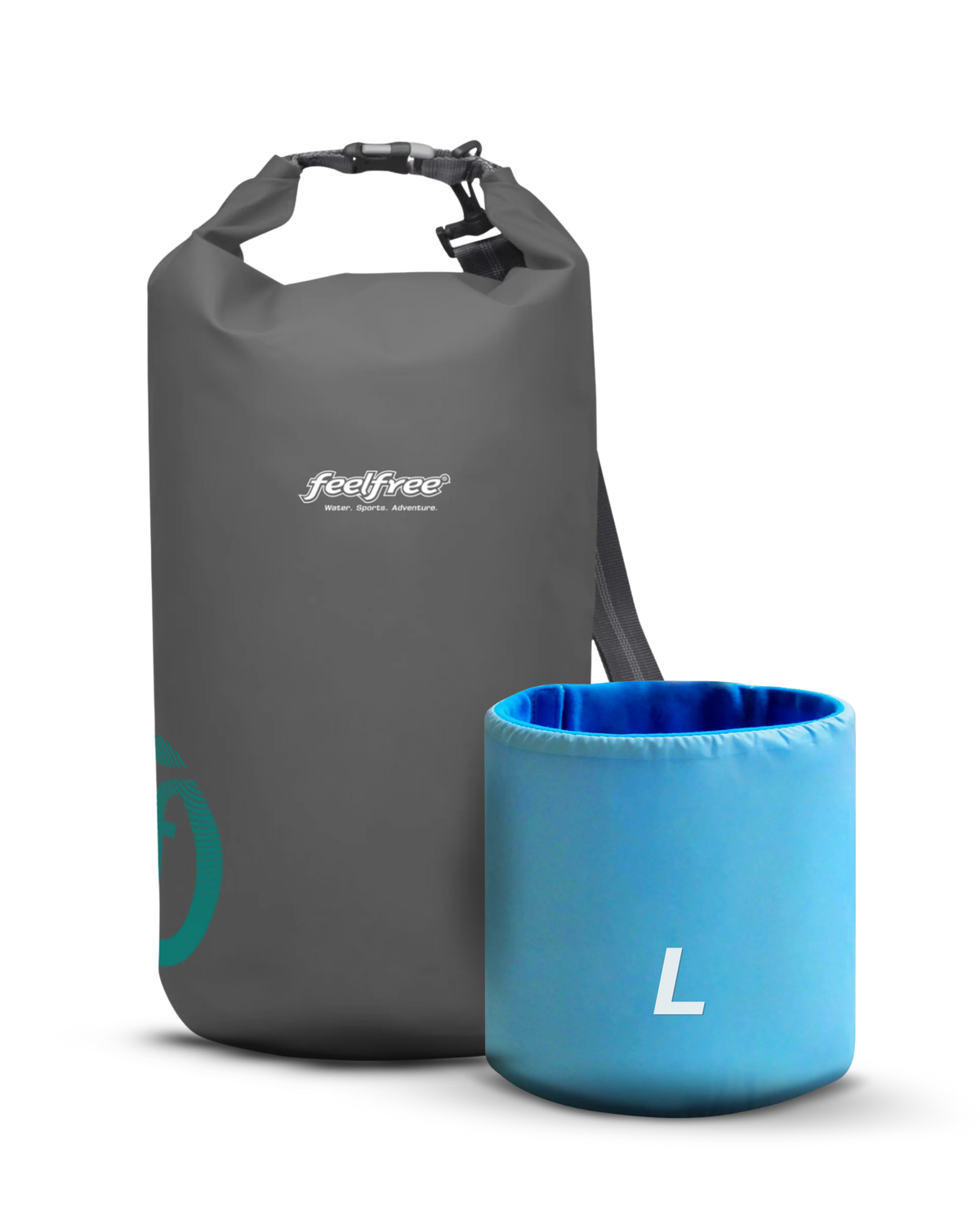 Sac polochon étanche Dry Tube 20L gris – vue produit – FeelFree