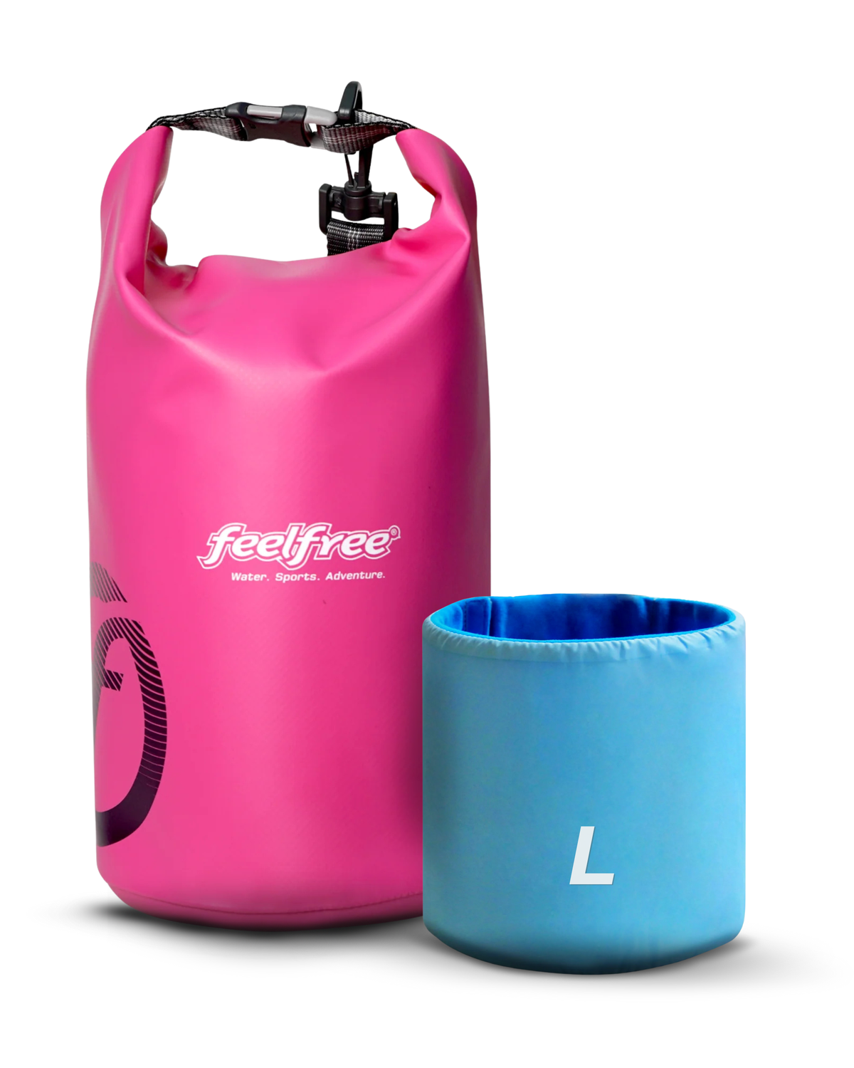Sac polochon étanche Dry Tube 20L rose – vue produit – FeelFree