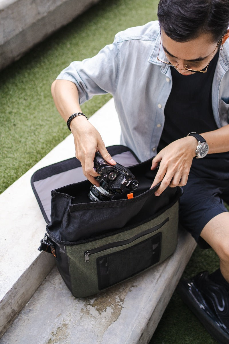 Sac bandoulière Olive life style , Urbanion Eco Messenger
