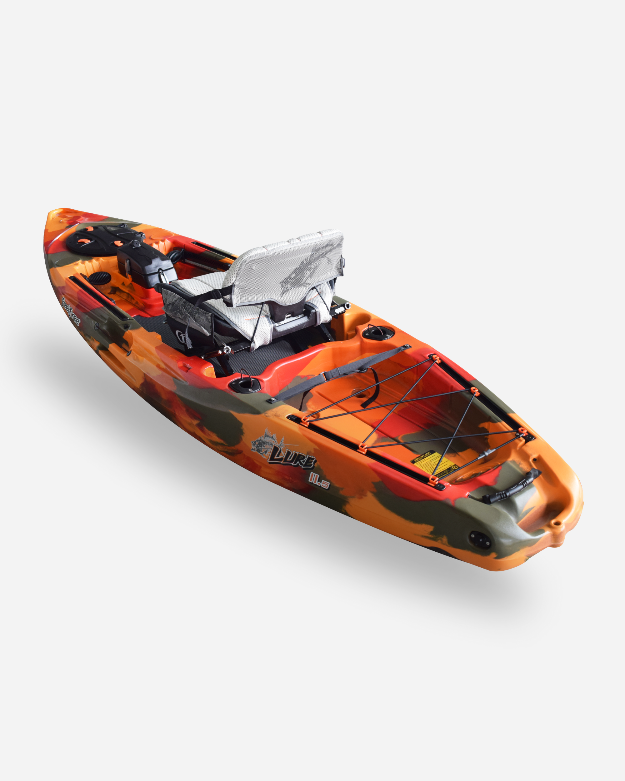 Kayak de pêche à pédale vue arrière