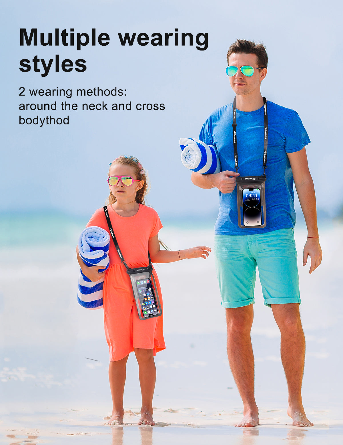 Seawag Plus 7.5" IPX8 Waterproof Phone Pouch with Double Compartment