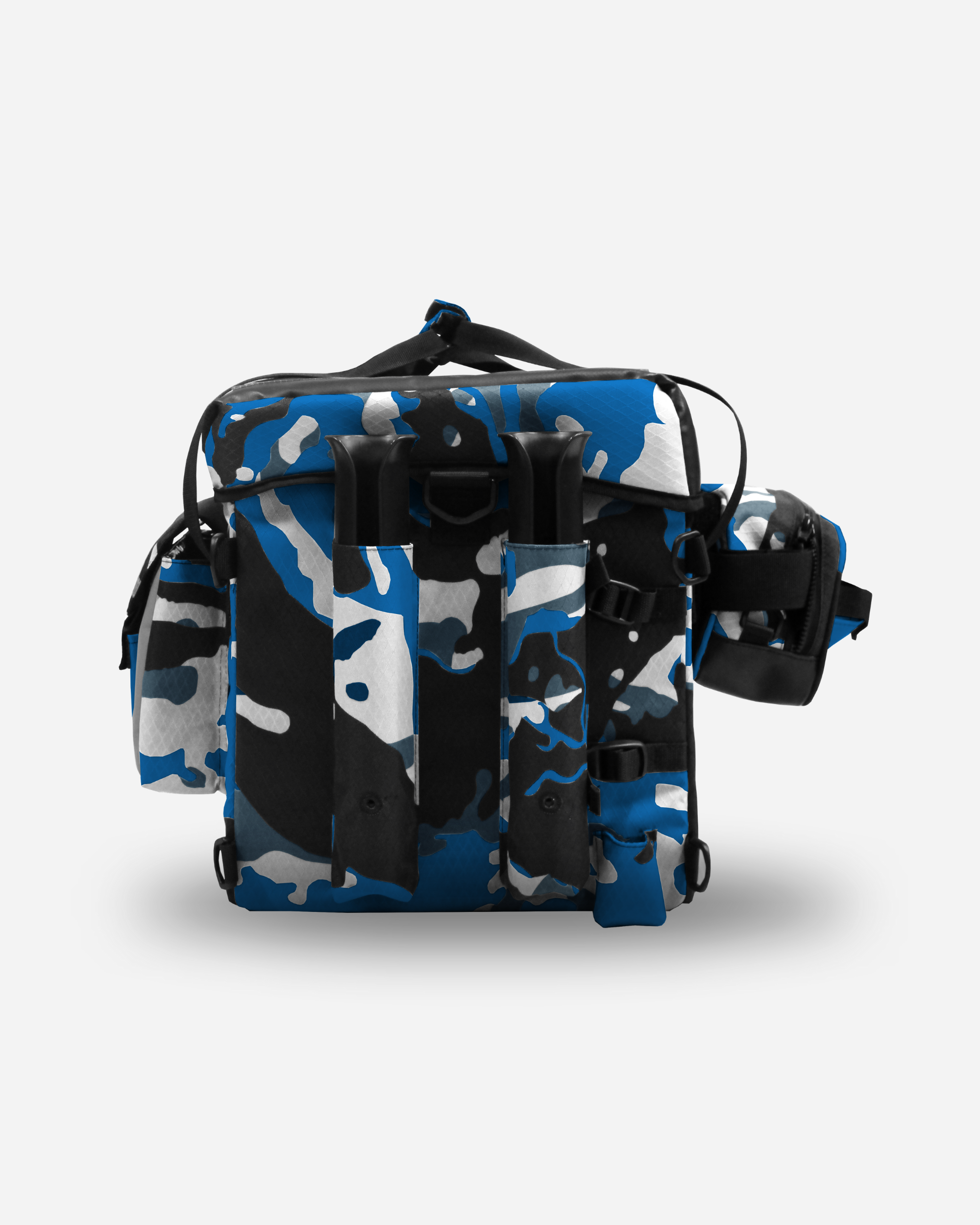 Sac de pêche crate bag emplacement pour cannes coté droit