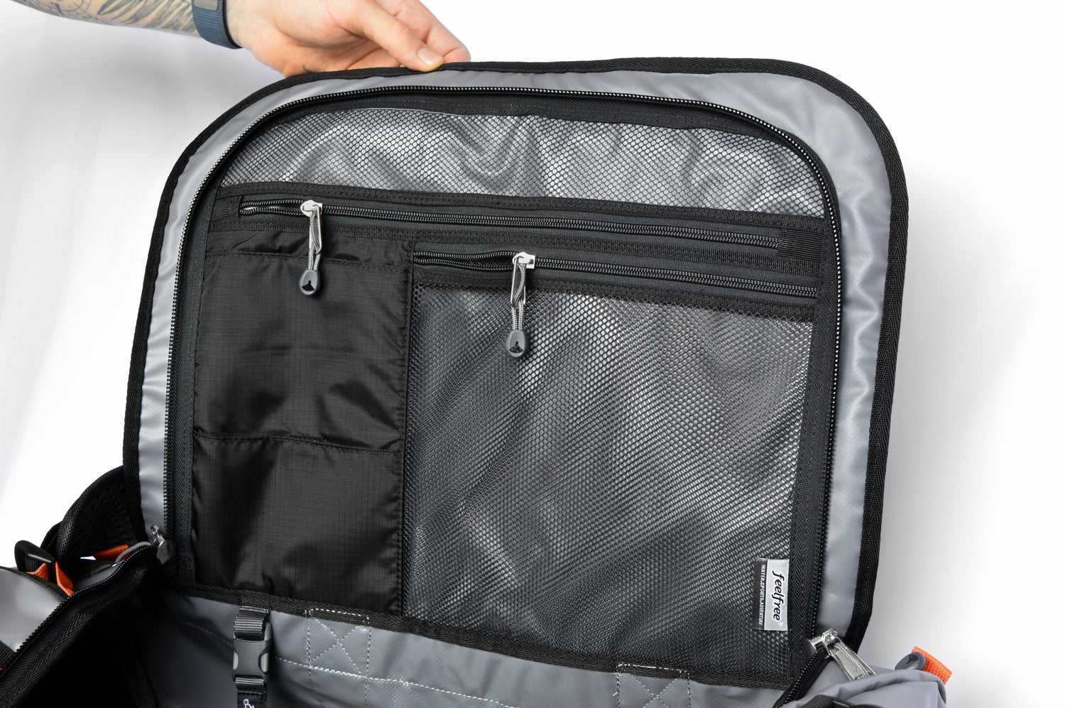 Sac de transport étanche cruiser détail compartiment de rangement vide
