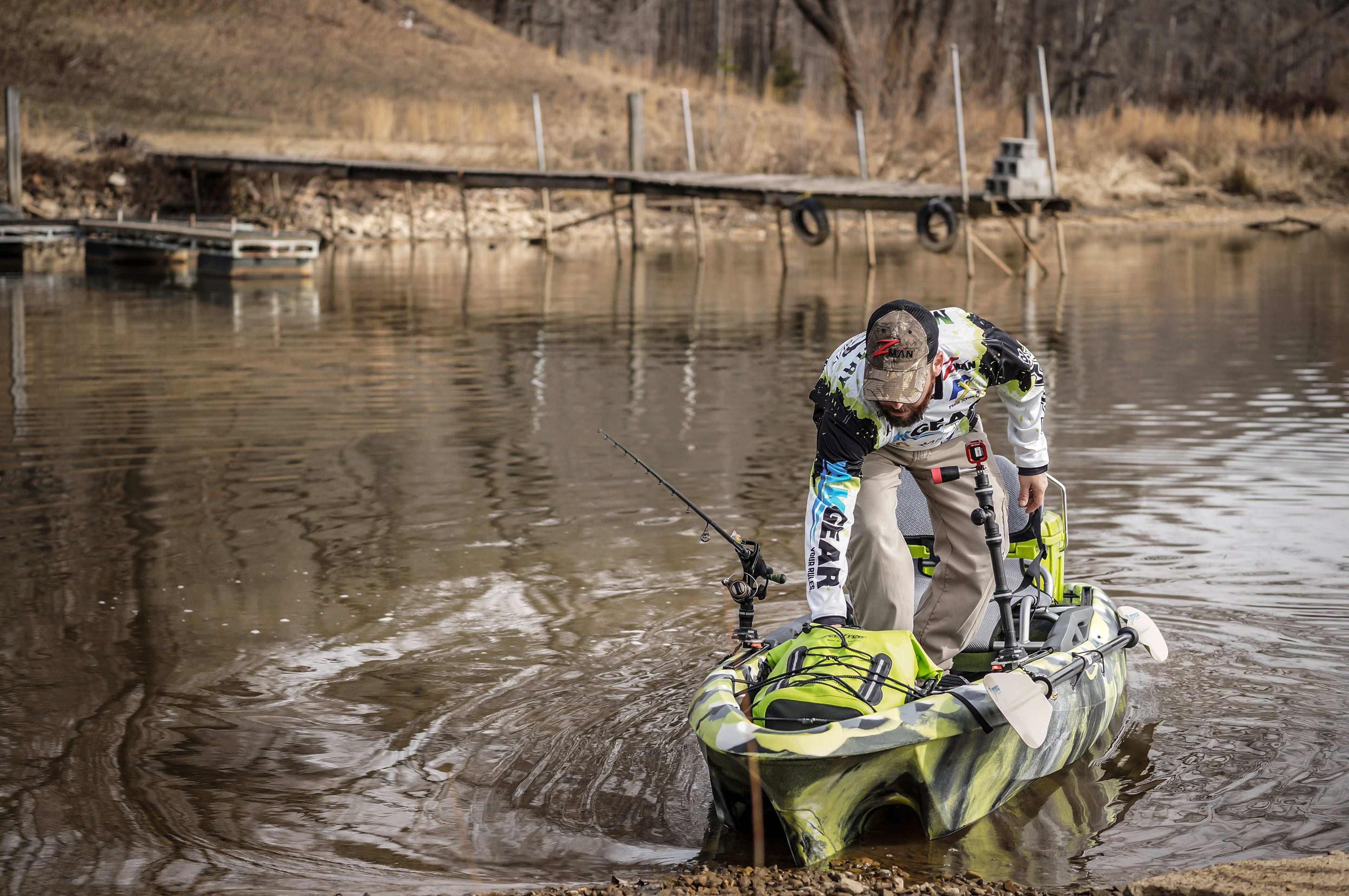 Sac étanche life style vert gopack pêche en kayak