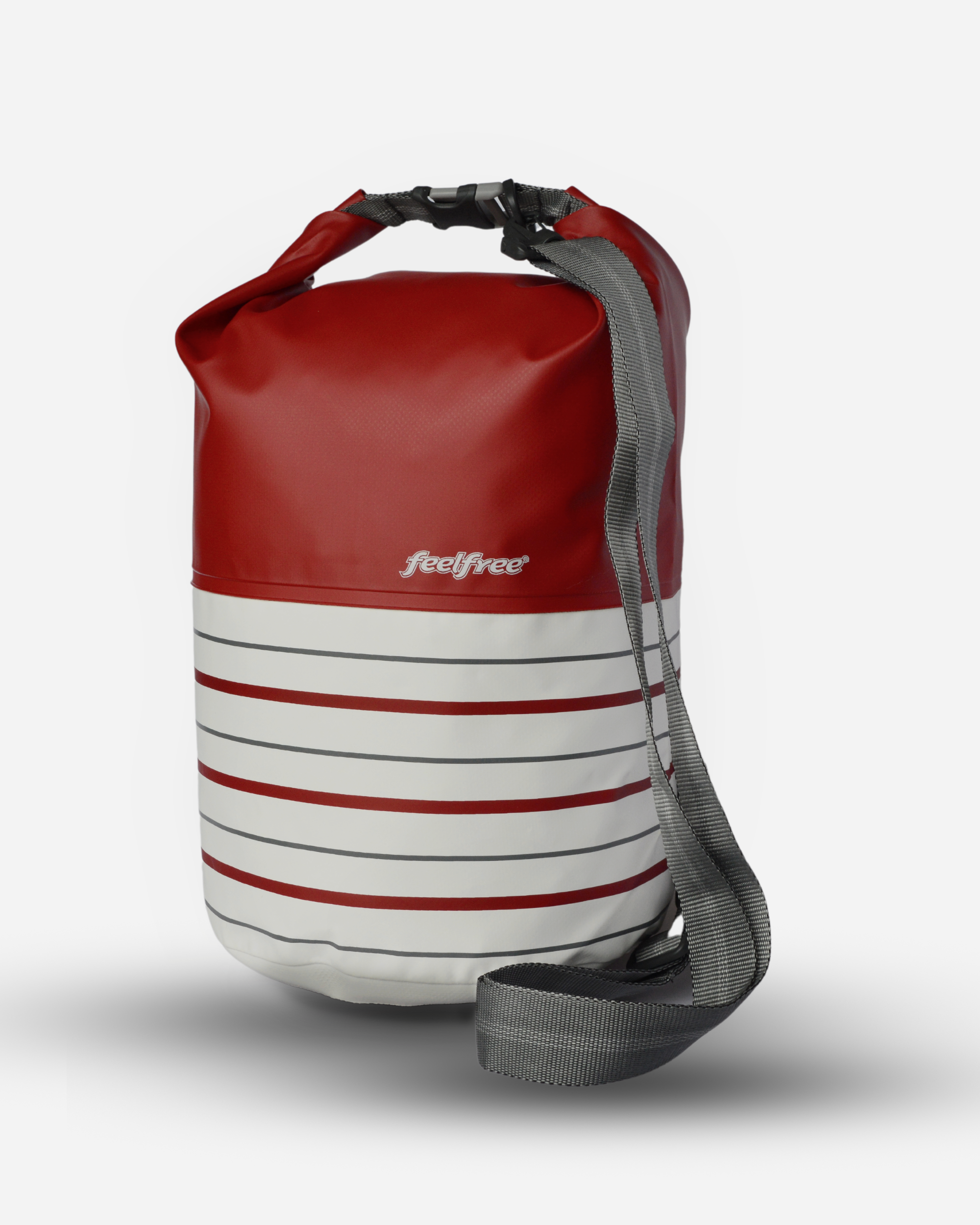 Sac étanche polochon marinière breton chic rouge bandoulière