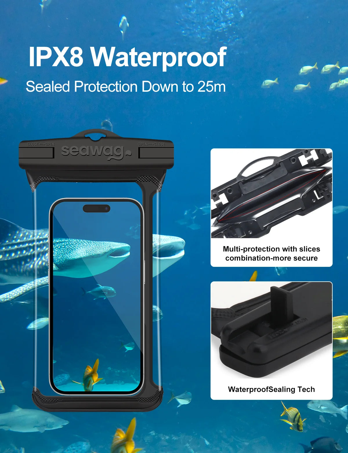 Seawag Flex Waterproof Phone Pouch 6.9" IPX8