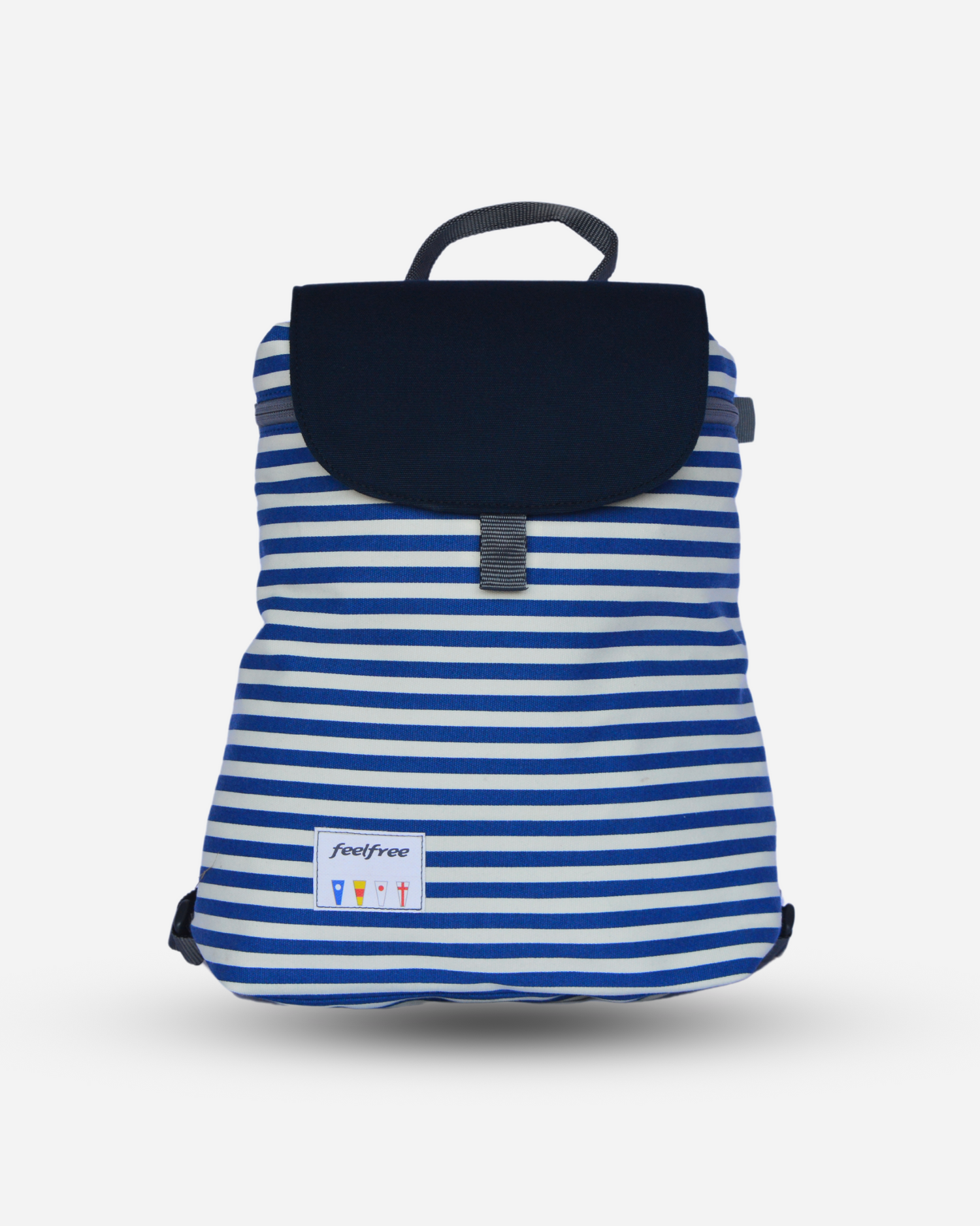 blue white pinstripe mini backpack Mini Waterproof Backpack with Striped Stripe - Sailor