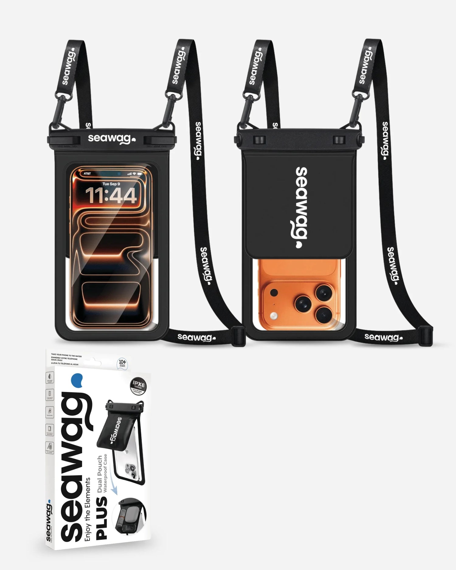 Seawag Plus 7.5" IPX8 Waterproof Phone Pouch with Double Compartment