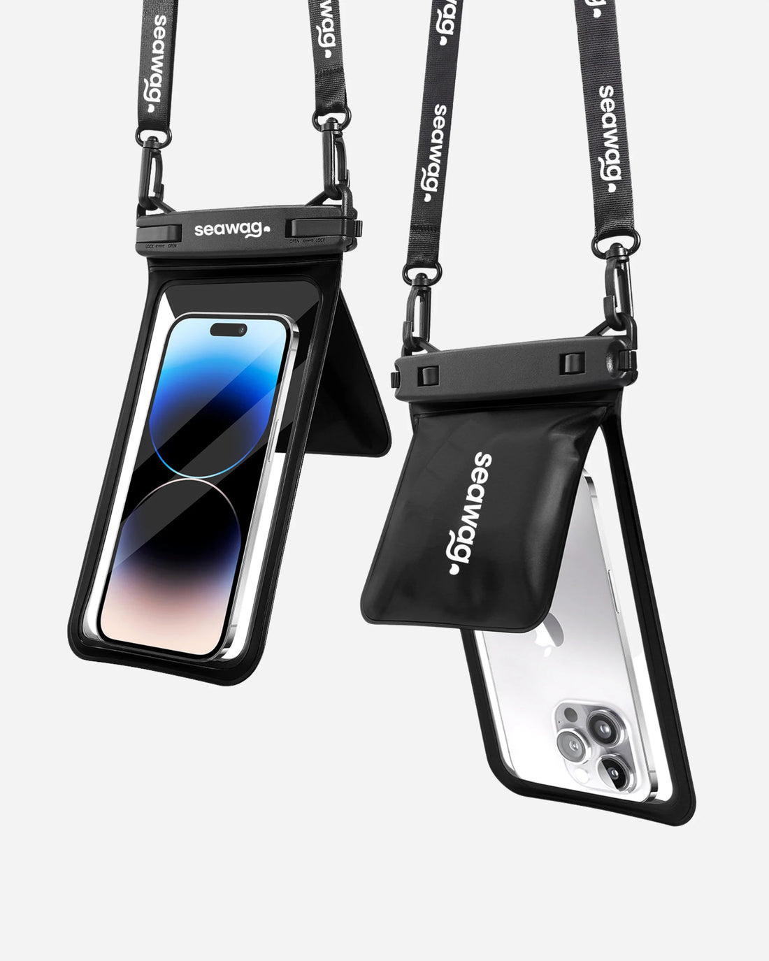 Pochette étanche téléphone 7,5” IPX8 Seawag Plus noire et jaune – vue produit – FeelFree